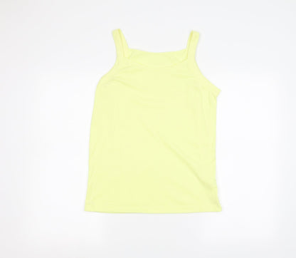 Womens UK Size M BM Yellow Basic Tank
