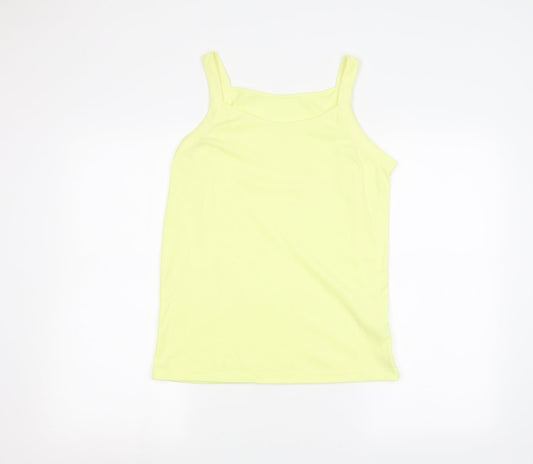 Womens UK Size M BM Yellow Basic Tank