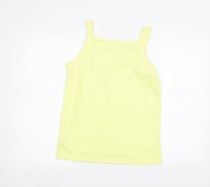 Womens UK Size M BM Yellow Basic Tank