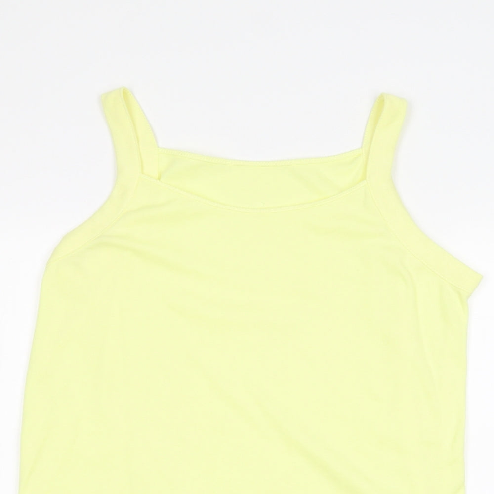 Womens UK Size M BM Yellow Basic Tank