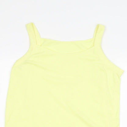 Womens UK Size M BM Yellow Basic Tank