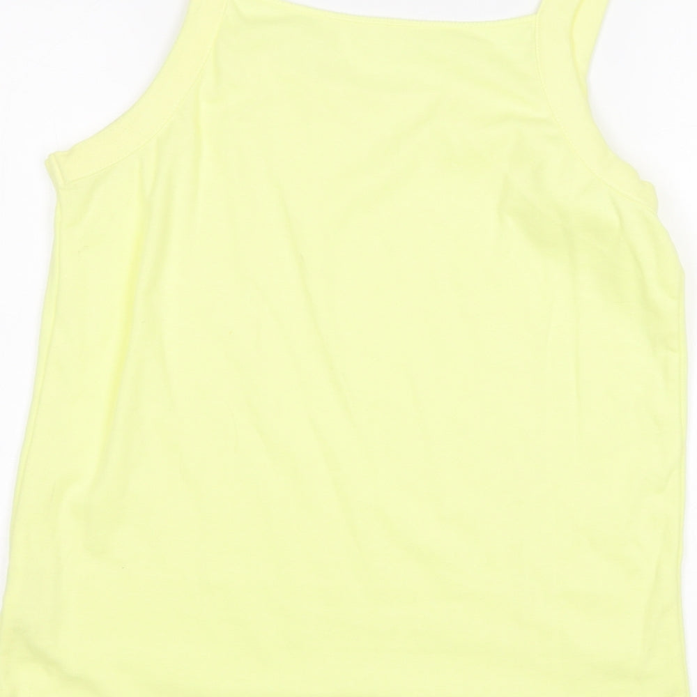 Womens UK Size M BM Yellow Basic Tank