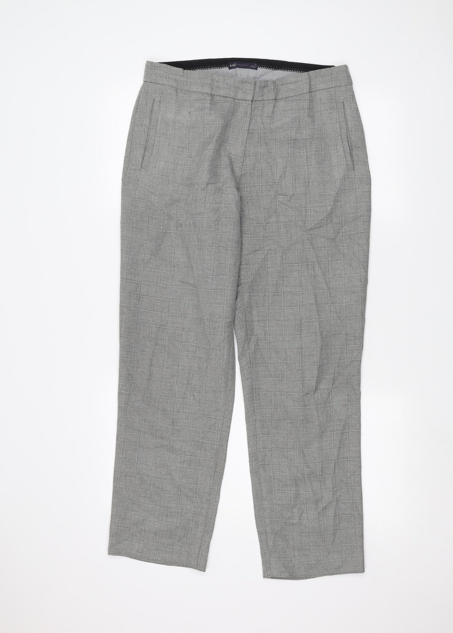 Womens UK Size 12 Marks and Spencer Regular Fit  Grey Trousers