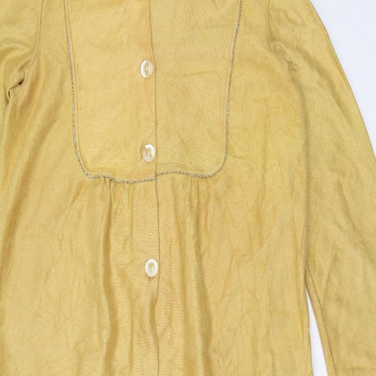 Womens UK Size 16 Preworn Yellow Overcoat