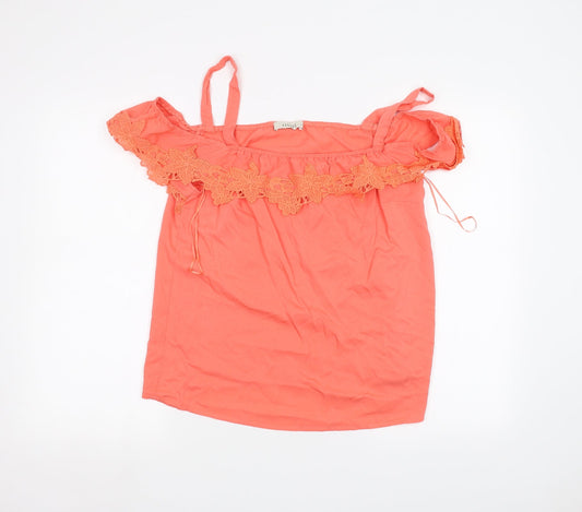 Womens UK Size 14 Oasis Pink Basic T-Shirt