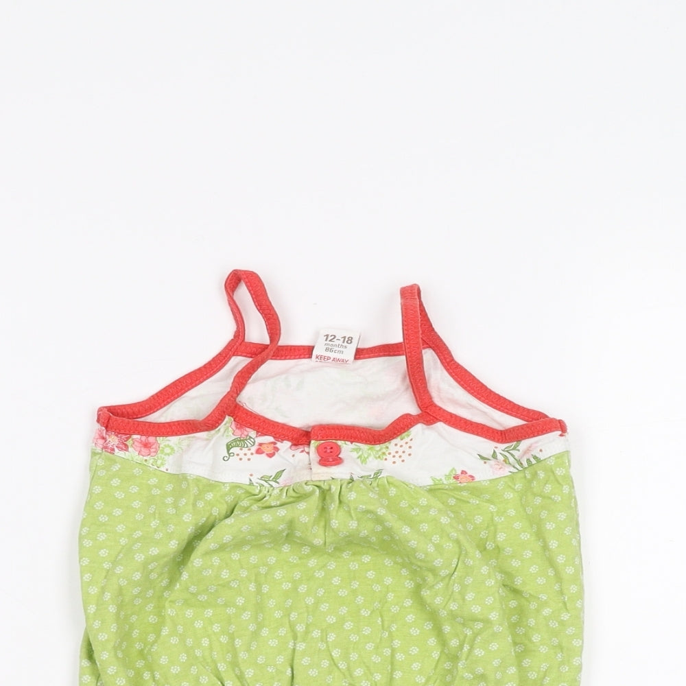 Adams Baby Baby Green Polka Dot  Basic T-Shirt Size 12-18 Months