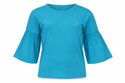 Front view of Marks & Spencer girls’ blue basic t-shirt, size 12-13, years