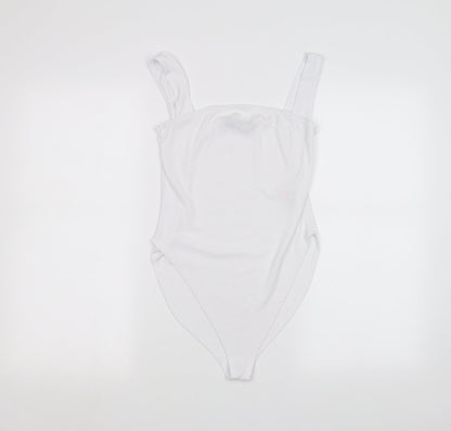 Boohoo Womens White   Bodysuit One-Piece Size 12