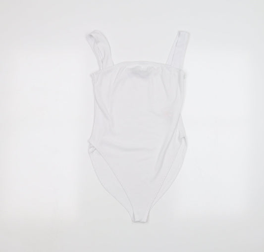 Boohoo Womens White   Bodysuit One-Piece Size 12