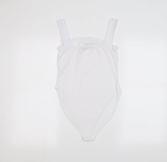 Boohoo Womens White   Bodysuit One-Piece Size 12
