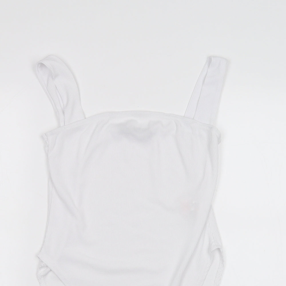 Boohoo Womens White   Bodysuit One-Piece Size 12