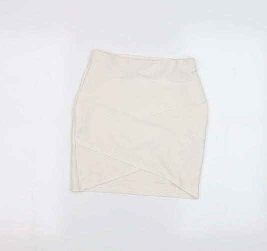 Missguided Womens White   A-Line Skirt Size 6