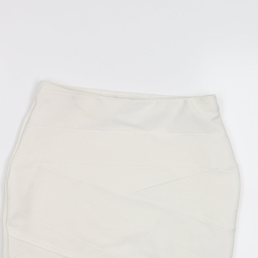 Missguided Womens White   A-Line Skirt Size 6