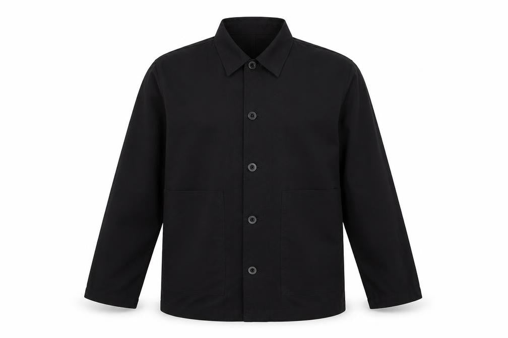 Mens UK Size 46 Preworn Black  Button-Up Long Sleeve Casual Shirt