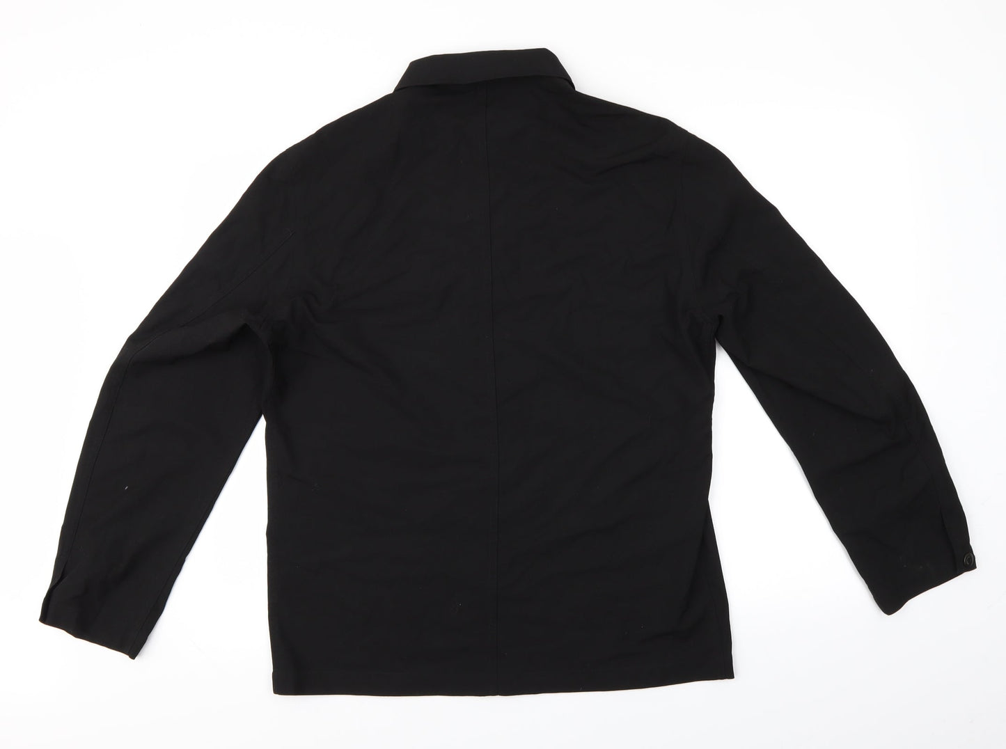 Mens UK Size 46 Preworn Black  Button-Up Long Sleeve Casual Shirt