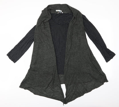 Denim Co. Womens Grey Striped  Cardigan Jumper Size 14