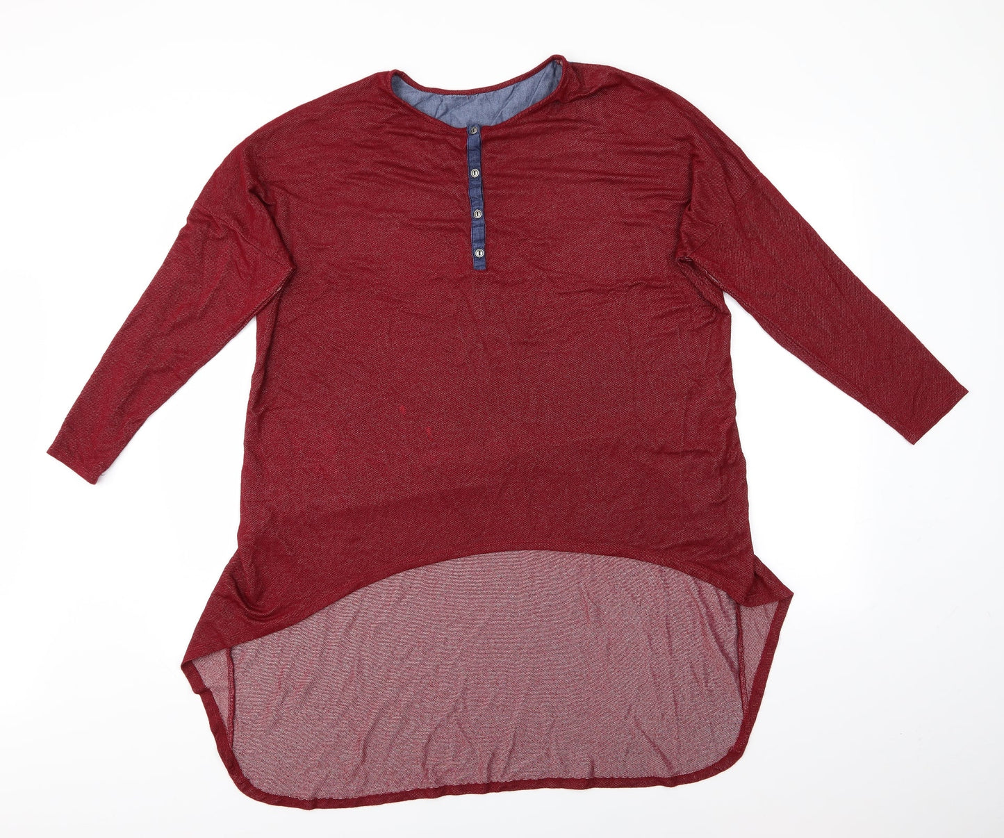 Preworn Womens Red   Basic Button-Up