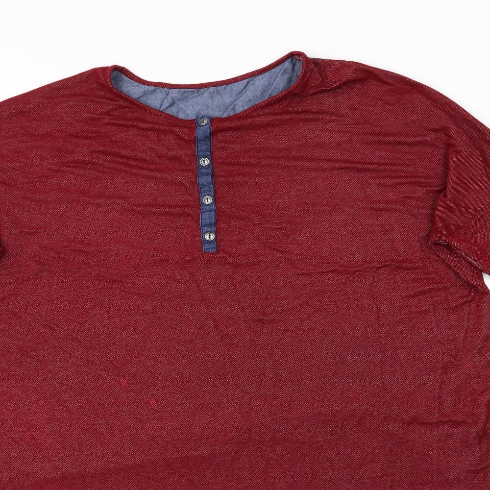Preworn Womens Red   Basic Button-Up