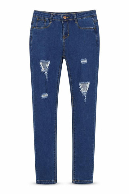 Faythlanu Womens Blue  Denim Straight Jeans Size M L27 in