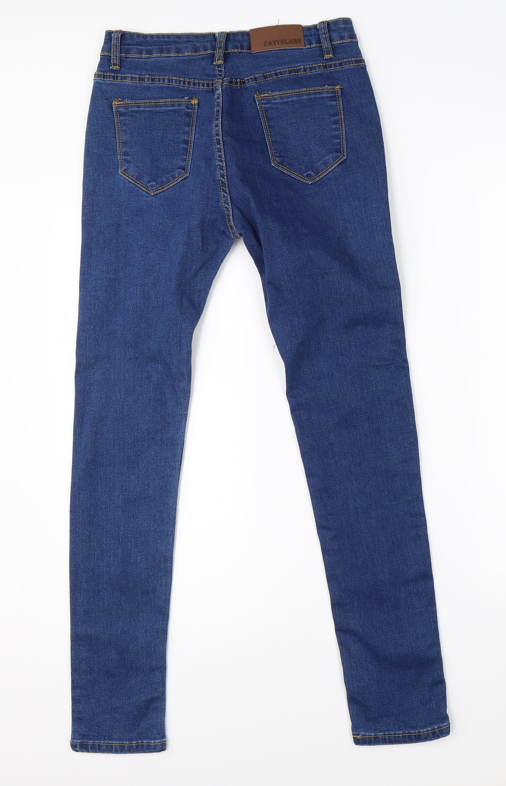 Faythlanu Womens Blue  Denim Straight Jeans Size M L27 in