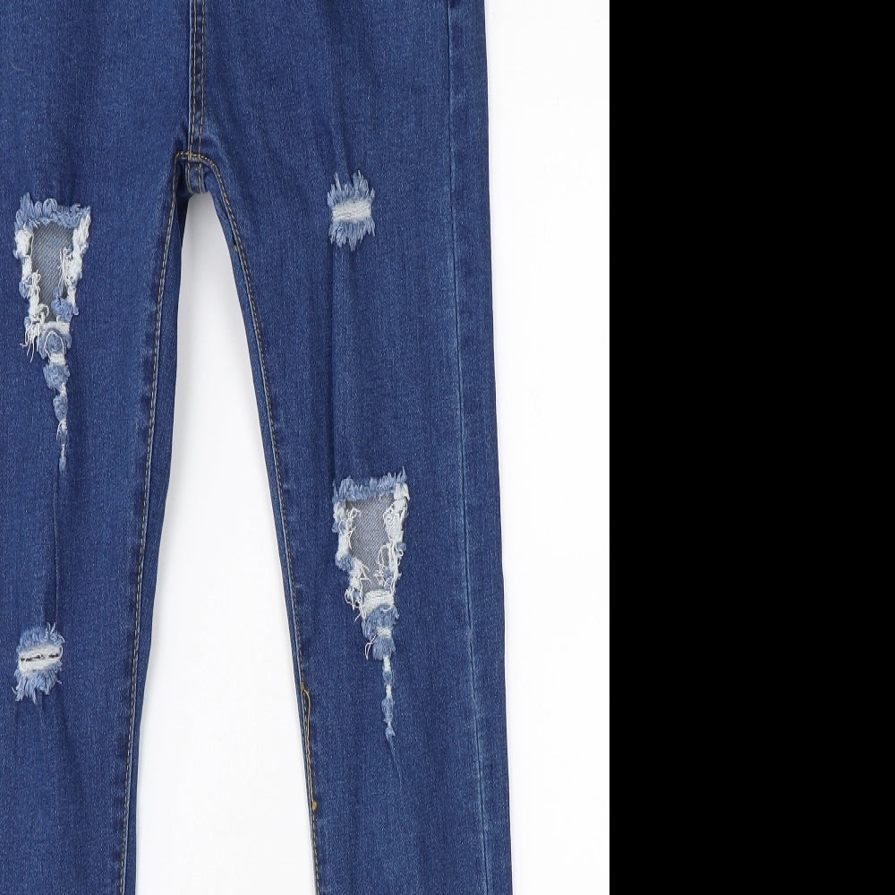 Faythlanu Womens Blue  Denim Straight Jeans Size M L27 in