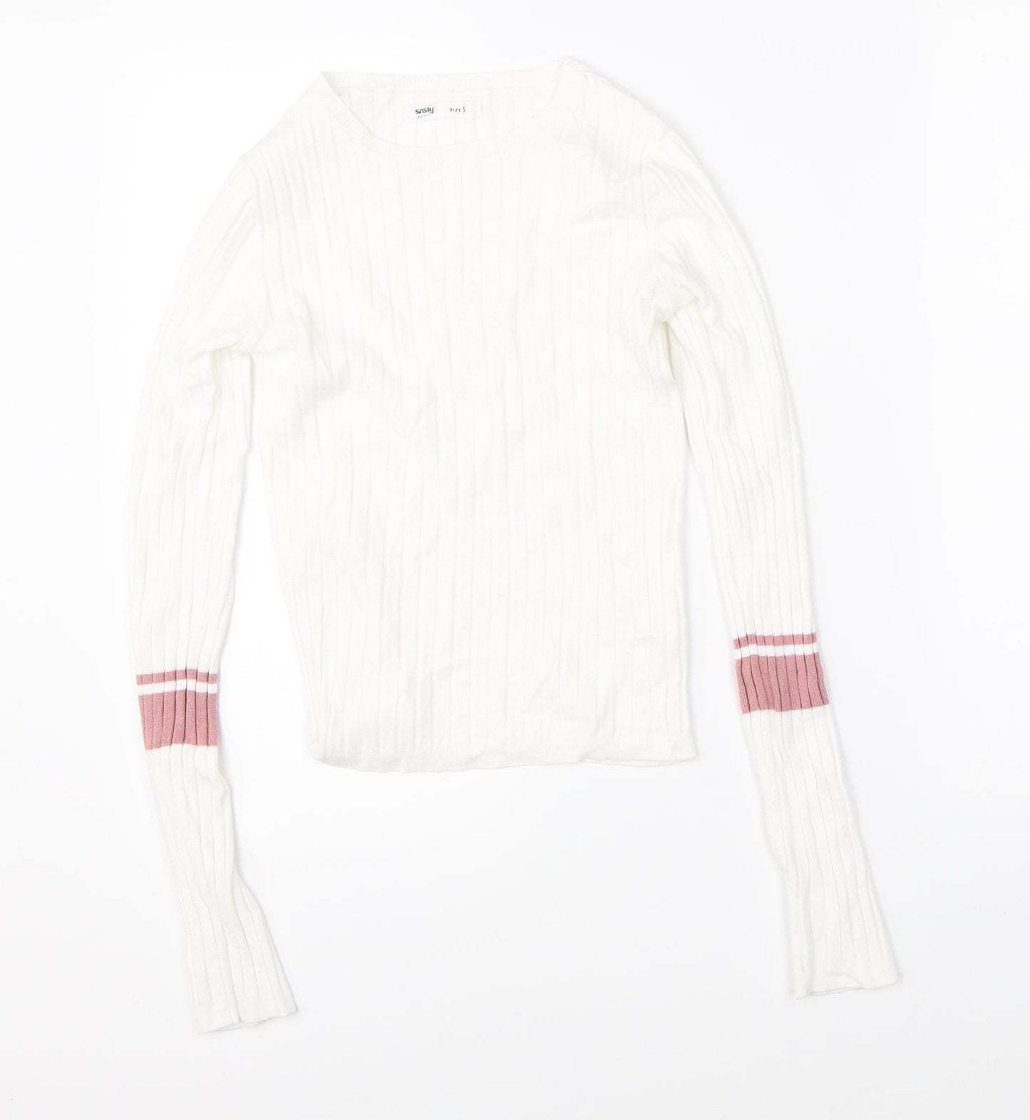 Womens UK Size S Sinsay White Pullover Jumper