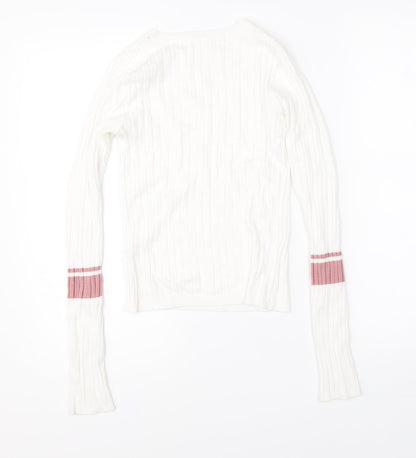 Womens UK Size S Sinsay White Pullover Jumper