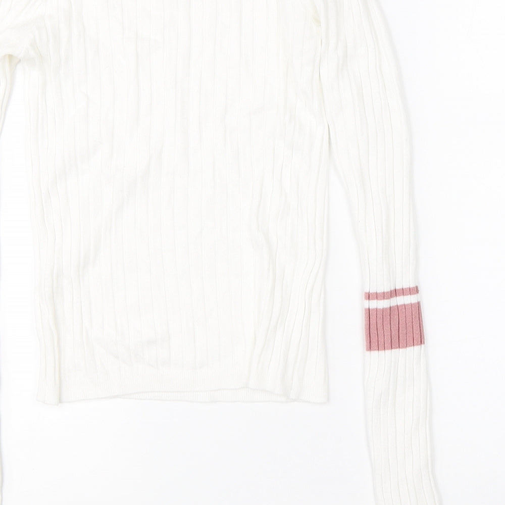 Womens UK Size S Sinsay White Pullover Jumper