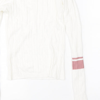 Womens UK Size S Sinsay White Pullover Jumper