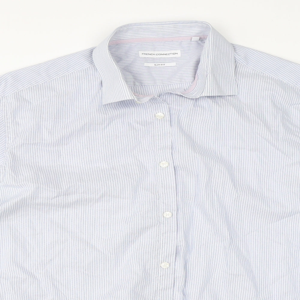 Mens UK Collar Size 42 French Connection Smart Blue  Dress Shirt