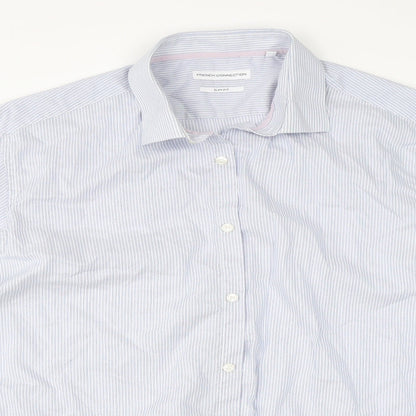 Mens UK Collar Size 42 French Connection Smart Blue  Dress Shirt