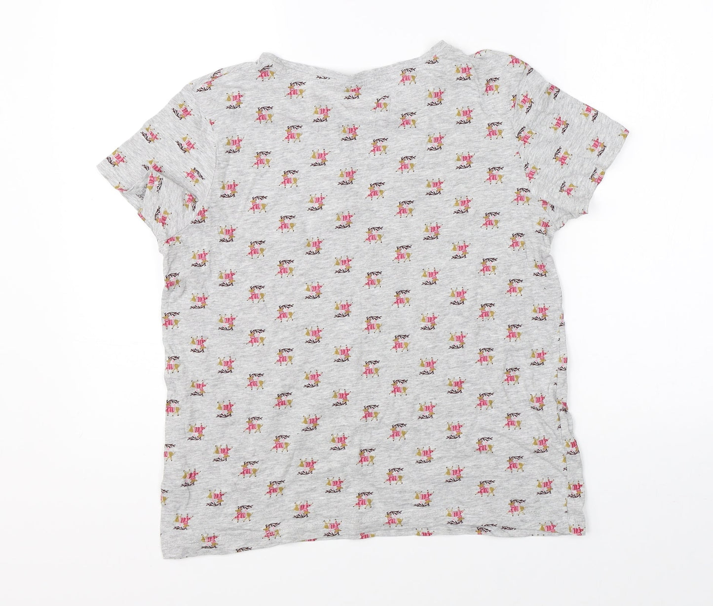 Primark Womens Grey    Pyjama Top Size S  - reindeer christmas