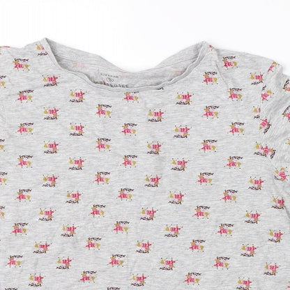 Primark Womens Grey    Pyjama Top Size S  - reindeer christmas