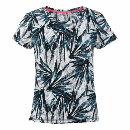Next Womens Blue Floral  Basic T-Shirt Size 6  - open back