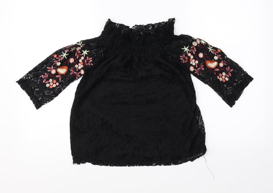 Womens UK Size 8 New Look Black Basic Blouse