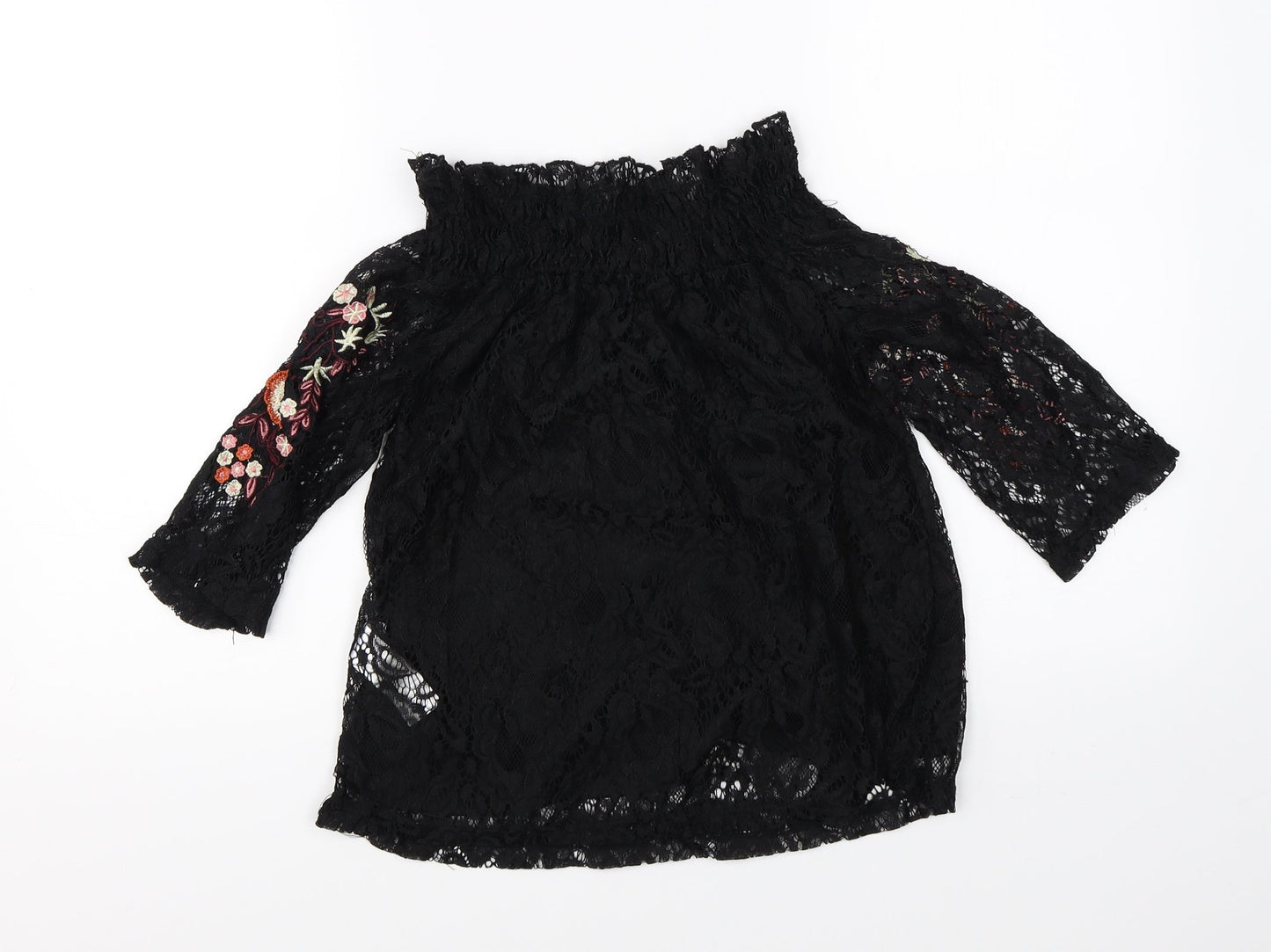Womens UK Size 8 New Look Black Basic Blouse