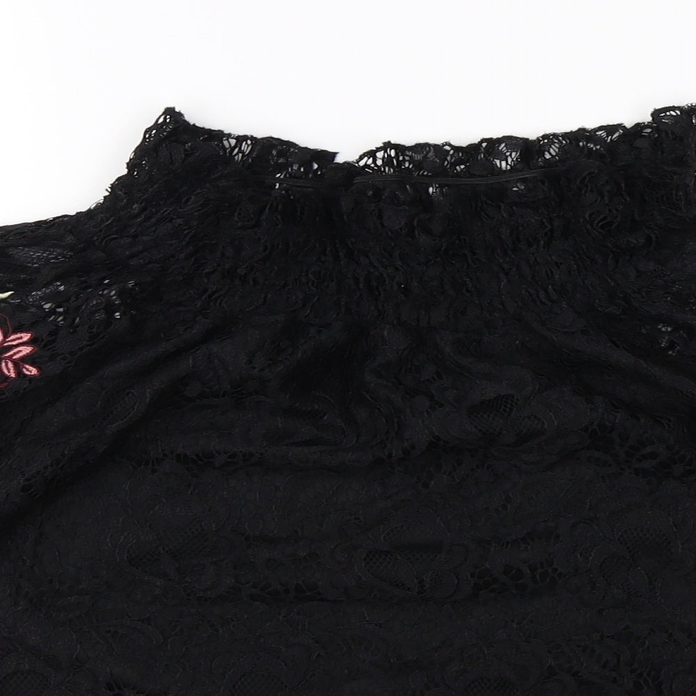 Womens UK Size 8 New Look Black Basic Blouse