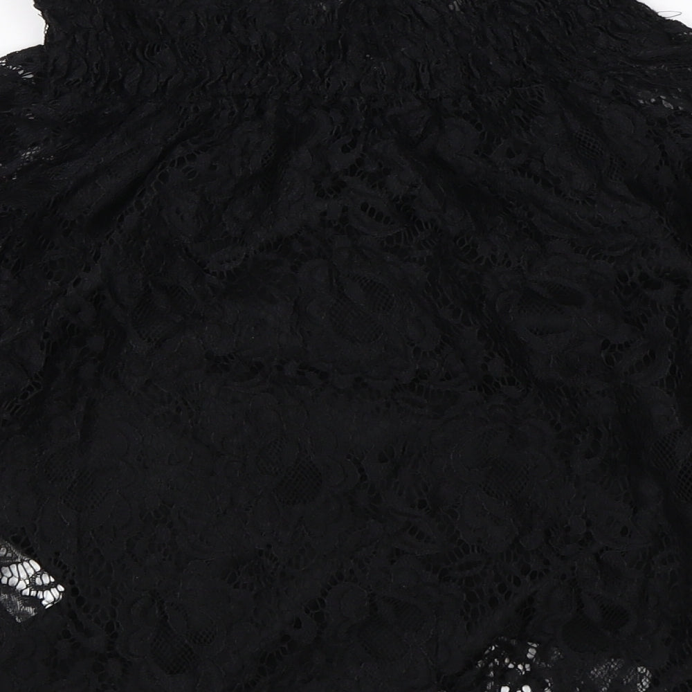 Womens UK Size 8 New Look Black Basic Blouse