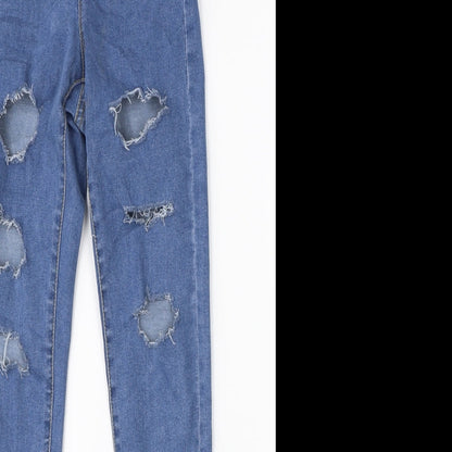 Denim Co. Womens Blue  Denim Skinny Jeans Size 6 L25 in