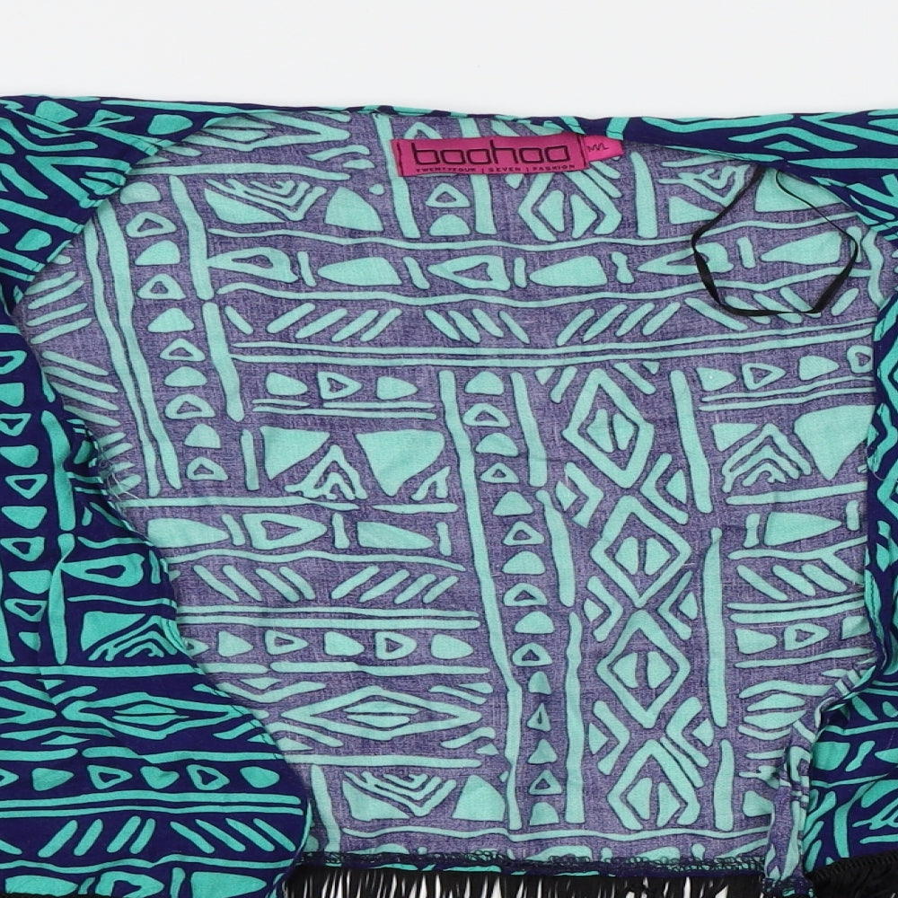 Boohoo Womens Green Geometric  Cardigan Jumper Size M