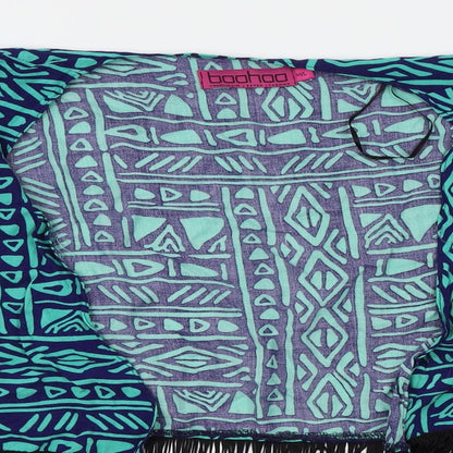 Boohoo Womens Green Geometric  Cardigan Jumper Size M