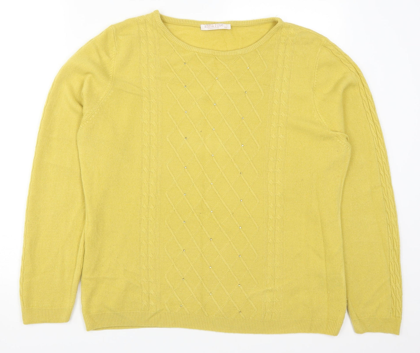 Womens UK Size 2XL Anna Rose Yellow Pullover Jumper