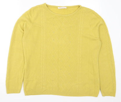 Womens UK Size 2XL Anna Rose Yellow Pullover Jumper