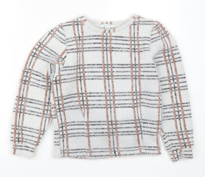 Primark Girls Grey Check  Pullover Jumper Size 9-10 Years