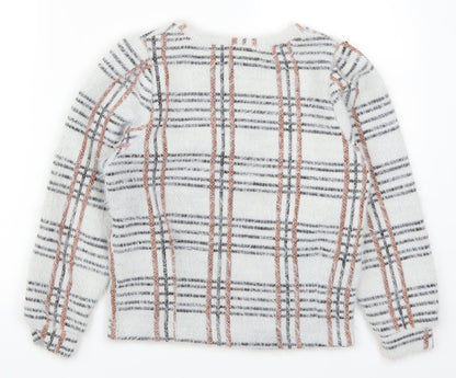 Primark Girls Grey Check  Pullover Jumper Size 9-10 Years