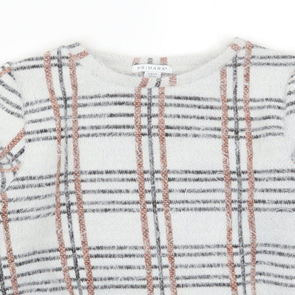 Primark Girls Grey Check  Pullover Jumper Size 9-10 Years
