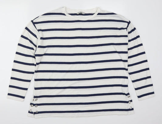 TU Womens Blue Striped  Pullover Jumper Size 14