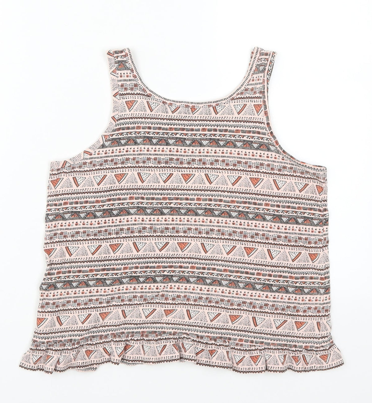 Additional front view of Pep&Co girls’ pink geometric basic tank, size 9, years