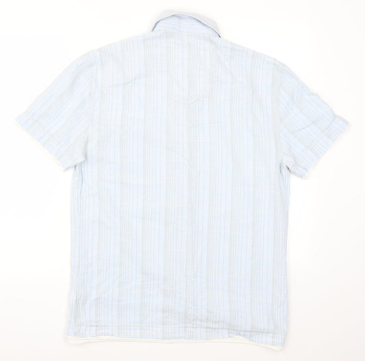 NEXT Mens Blue Check   Button-Up Size S