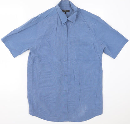 Mens UK Size S NEXT Blue  Button-Up Short Sleeve Casual Shirt